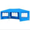 Large 10' x 20' Gazebo Canopy Party Tent with 4 Removable Window Side Walls,Wedding, Picnic Outdoor Events - Blue