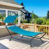 Patio Hanging Chaise Lounge Chair with Canopy Cushion Pillow and Storage Bag